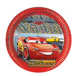 ديزني كارز صحون ورقية دائرية، 8 قطع