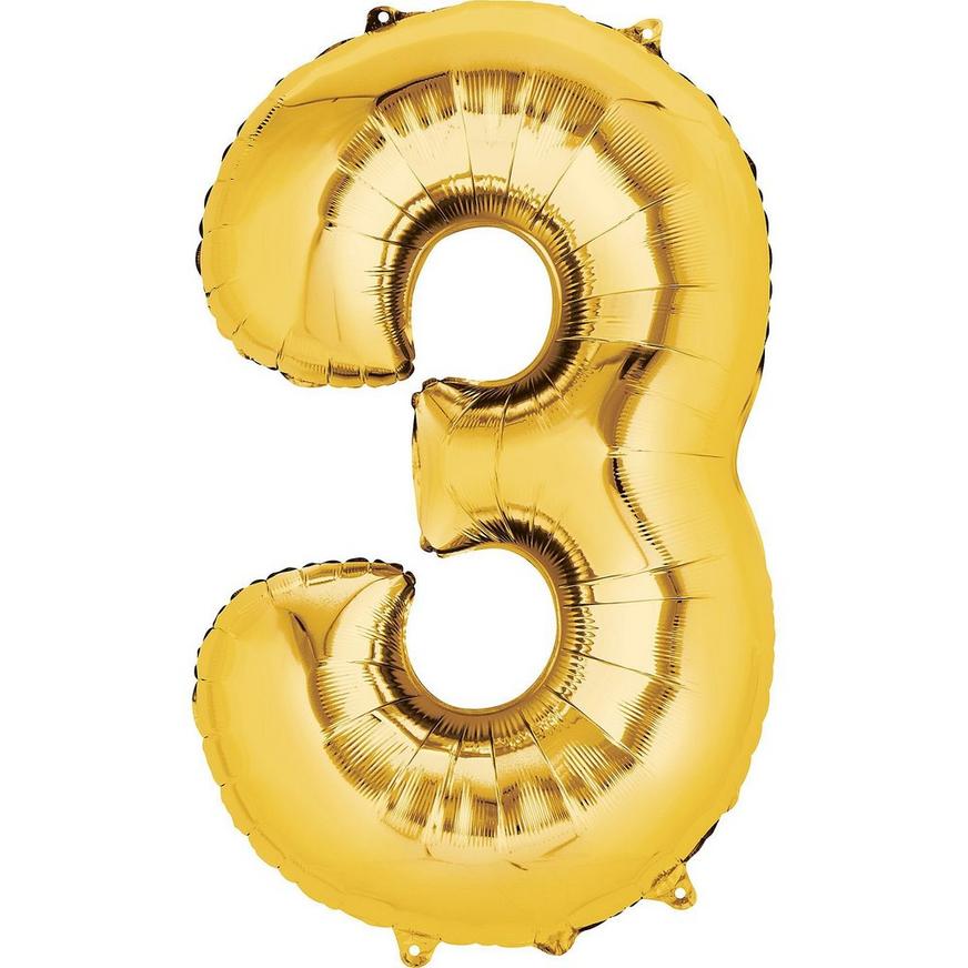 Large golden numbers birthday balloons