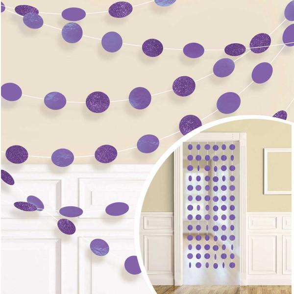 7ft 6pcs Purple Glitter Ceiling Accent – Fiesta