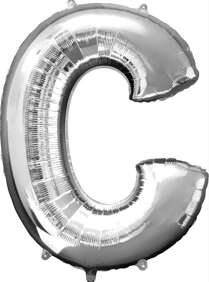 Large silver letter balloons