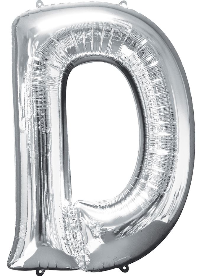 Large silver letter balloons