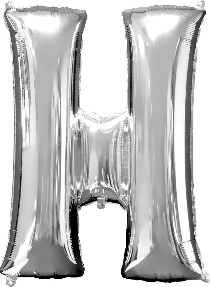 Large silver letter balloons