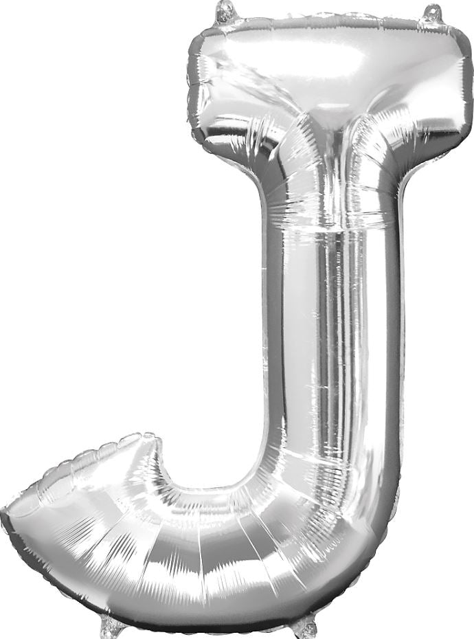 Large silver letter balloons