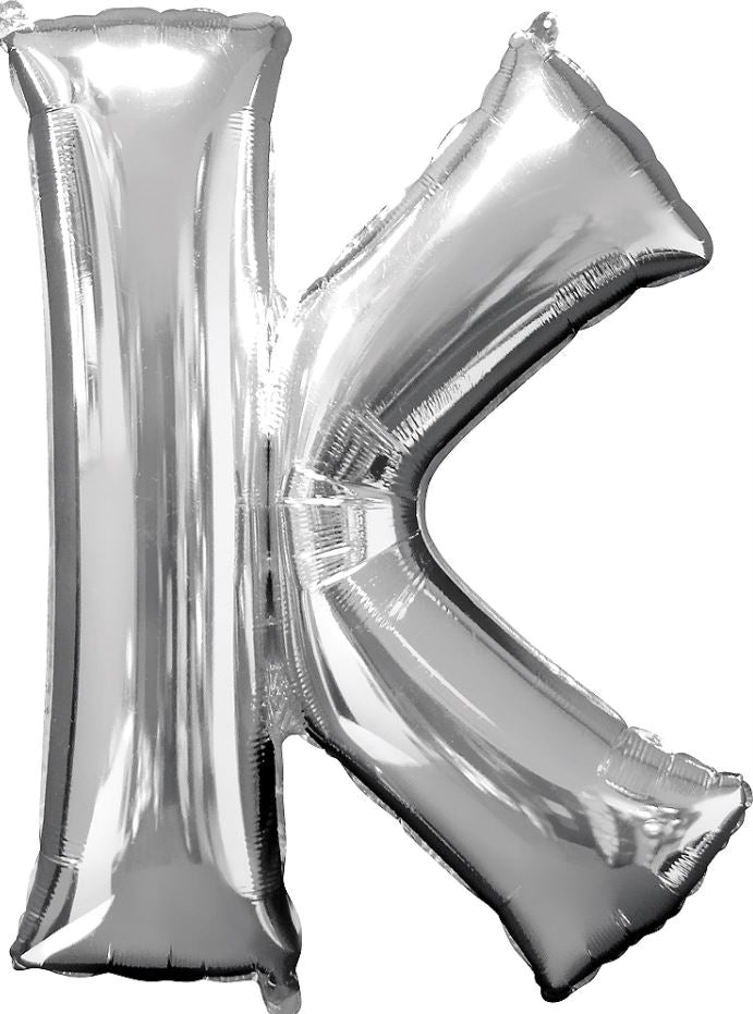 Large silver letter balloons