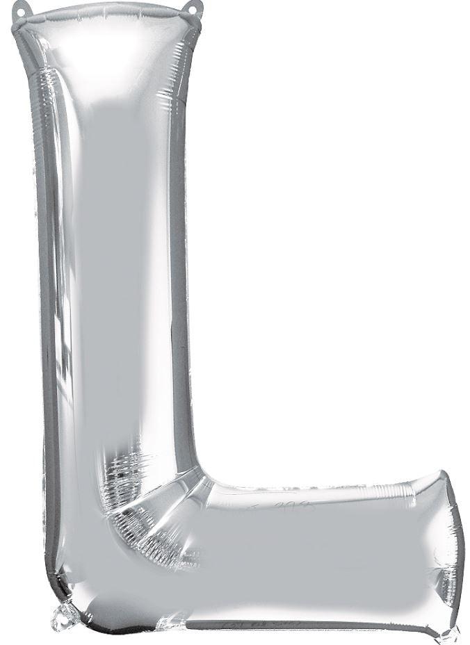 Large silver letter balloons