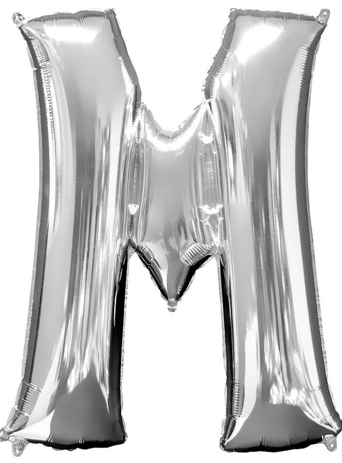 Large silver letter balloons
