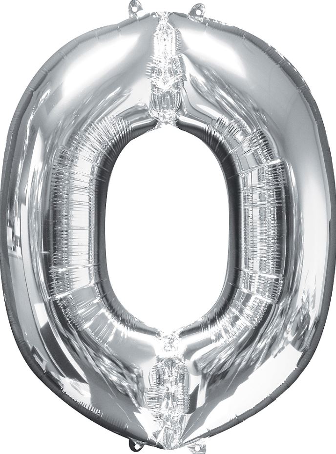 Large silver letter balloons