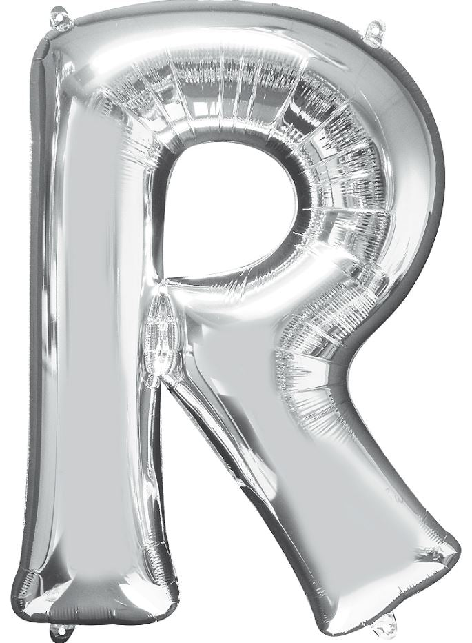 Large silver letter balloons