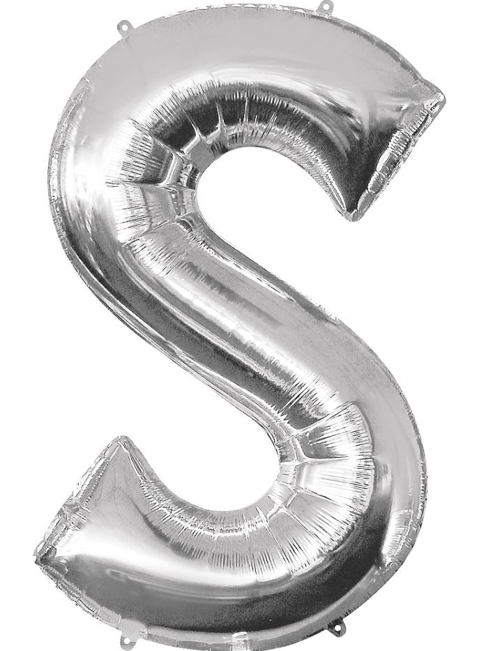 Large silver letter balloons