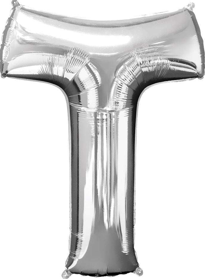 Large silver letter balloons