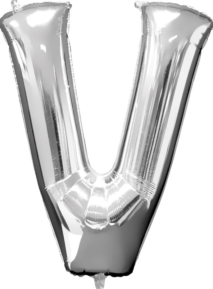 Large silver letter balloons