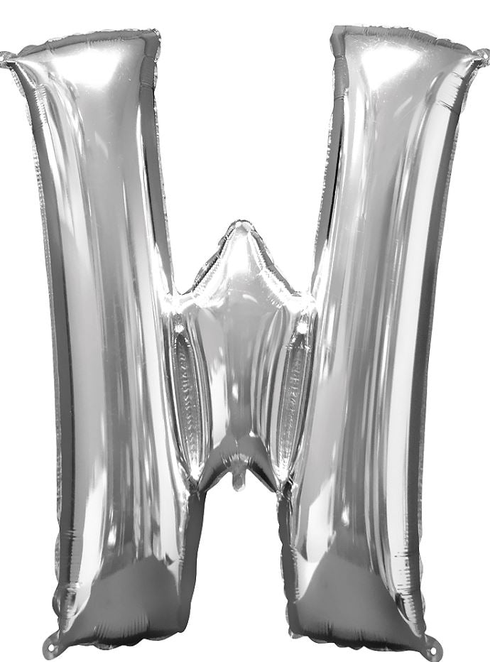 Large silver letter balloons
