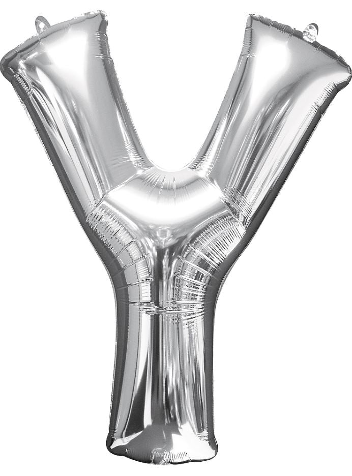 Large silver letter balloons