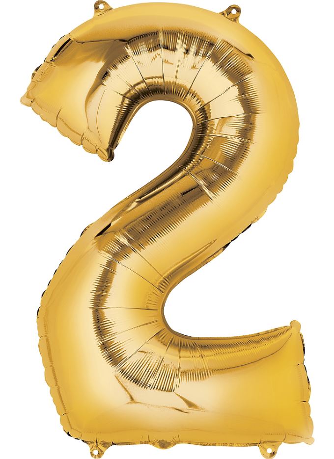 Large golden numbers birthday balloons