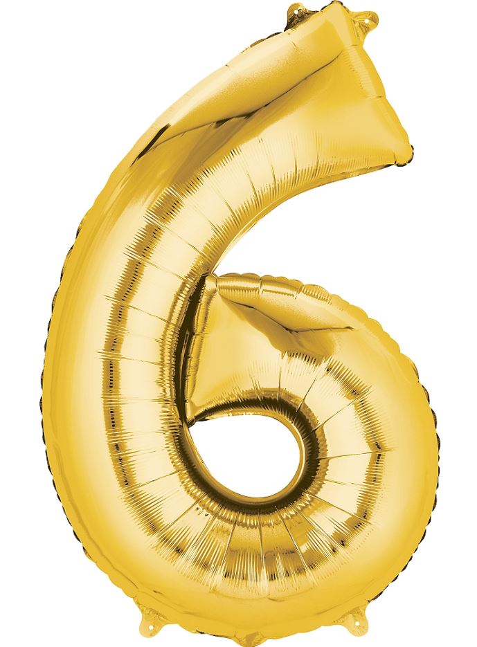 Large golden numbers birthday balloons