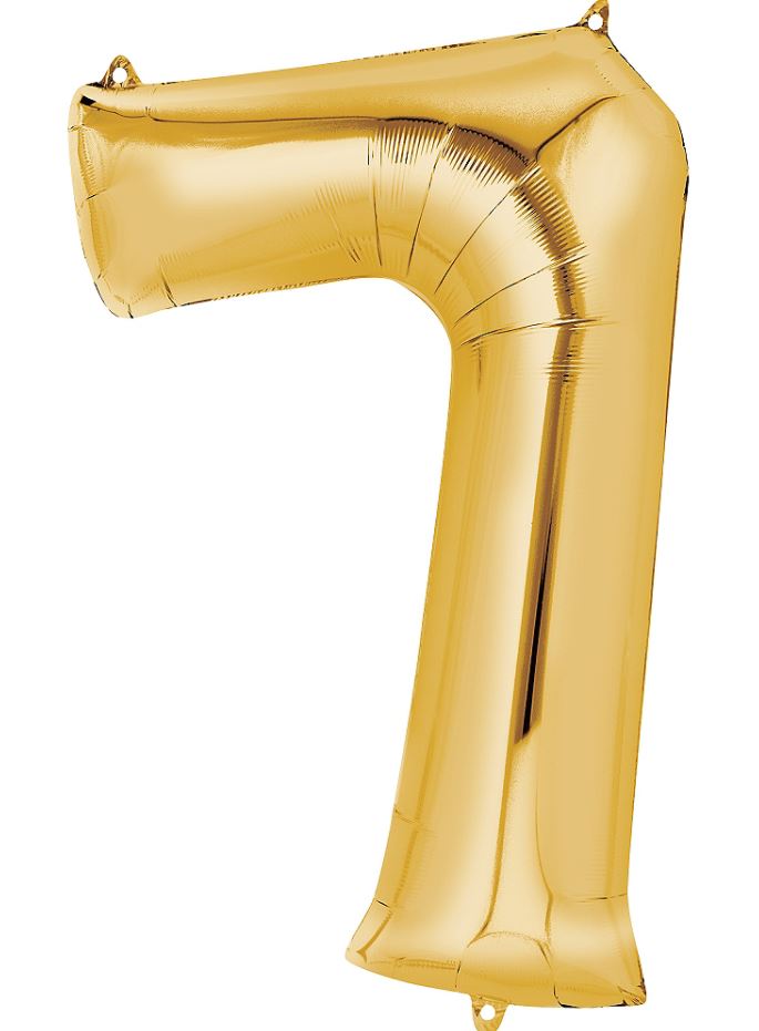 Large golden numbers birthday balloons