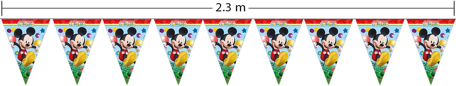 ميكي ماوس لافتة عيد ميلاد مثلثة، 2.3 سم