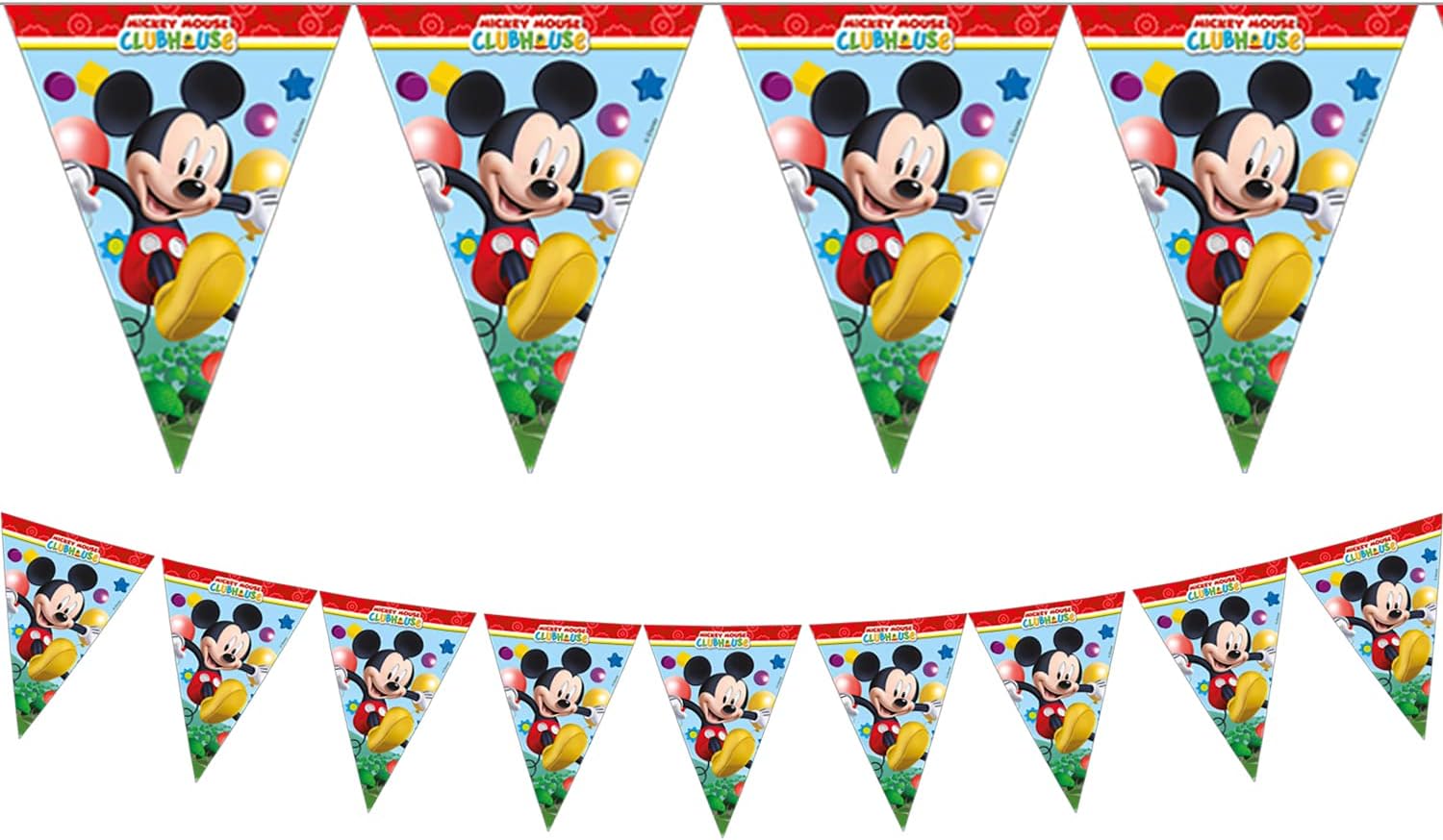 ميكي ماوس لافتة عيد ميلاد مثلثة، 2.3 سم