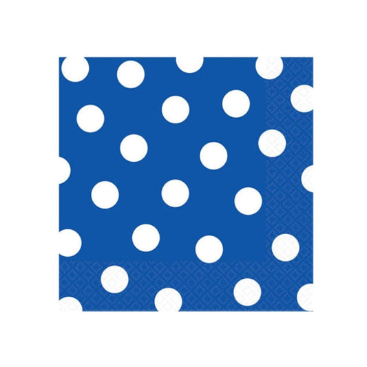 Paper napkins, blue dotted color, 17 cm, 16 pieces
