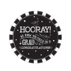 hooray grad paper plates 10 5in 18pcs