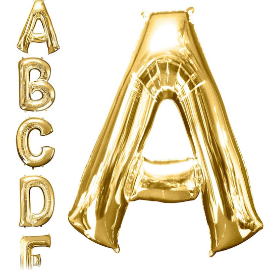 Small gold letter balloons