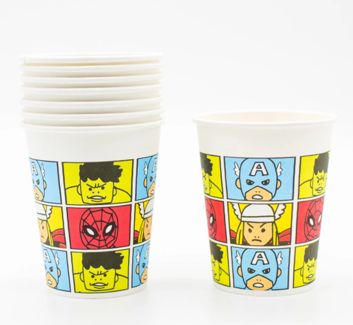 افنجرز اكواب ورقية 200 مل، 8 قطع