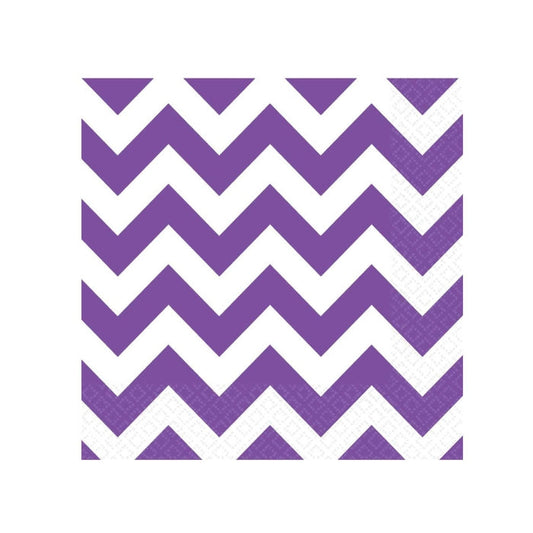 Paper napkins, purple striped, 17 cm, 16 pieces