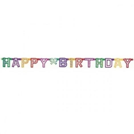 happy birthday prismatic letter banner