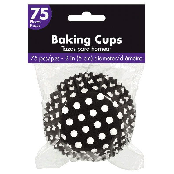 black dots cupcake cases 50mm 75pcs