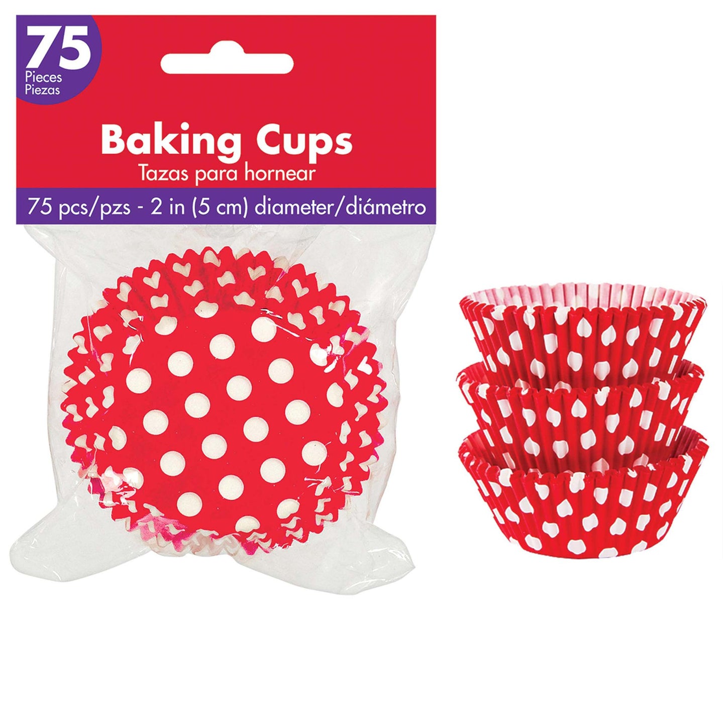 Red dotted cupcake paper