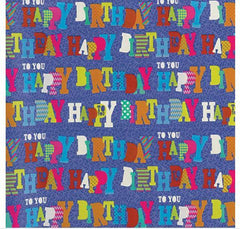 blue birthday gift wrap value roll