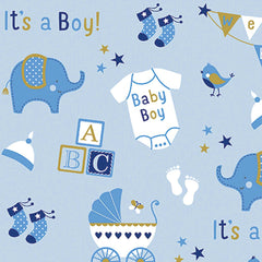 baby boy elephant jumbo paper gift wrap