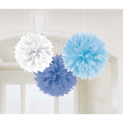 baby shower boy fluffy decoration 16in 3pcs