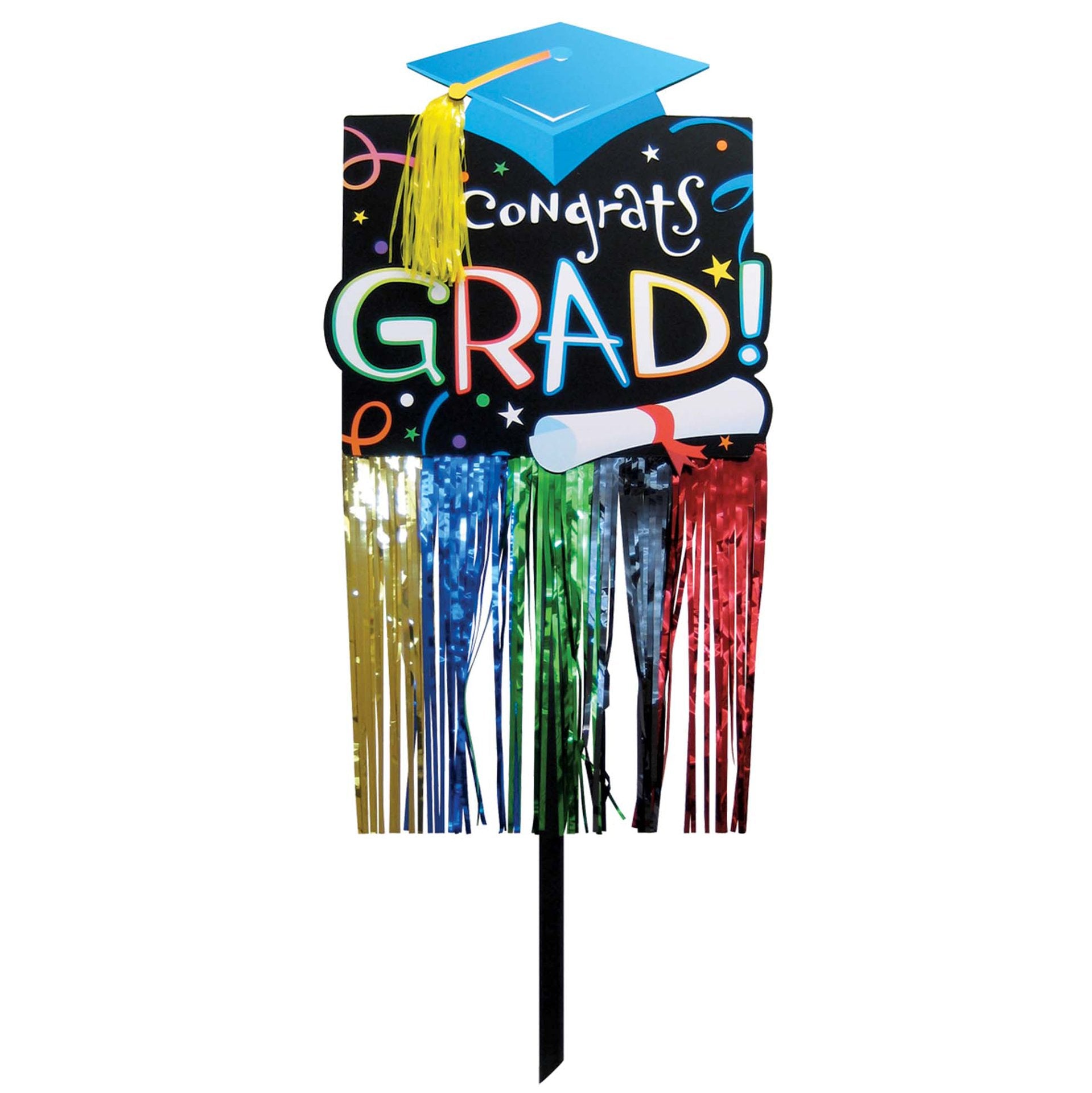 graduation embellished with foil yard sign 23 5in x 13in