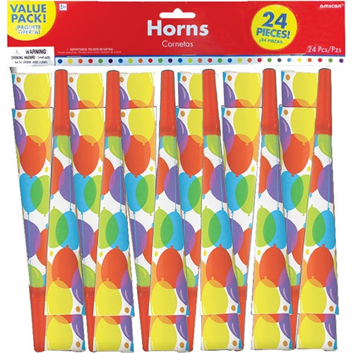 balloon bash horns 24pcs