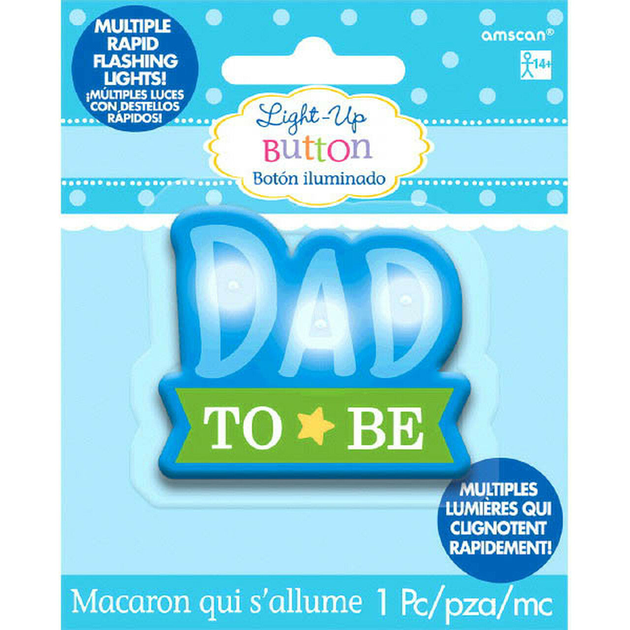 Dad To Be Lights Up Flashing Button