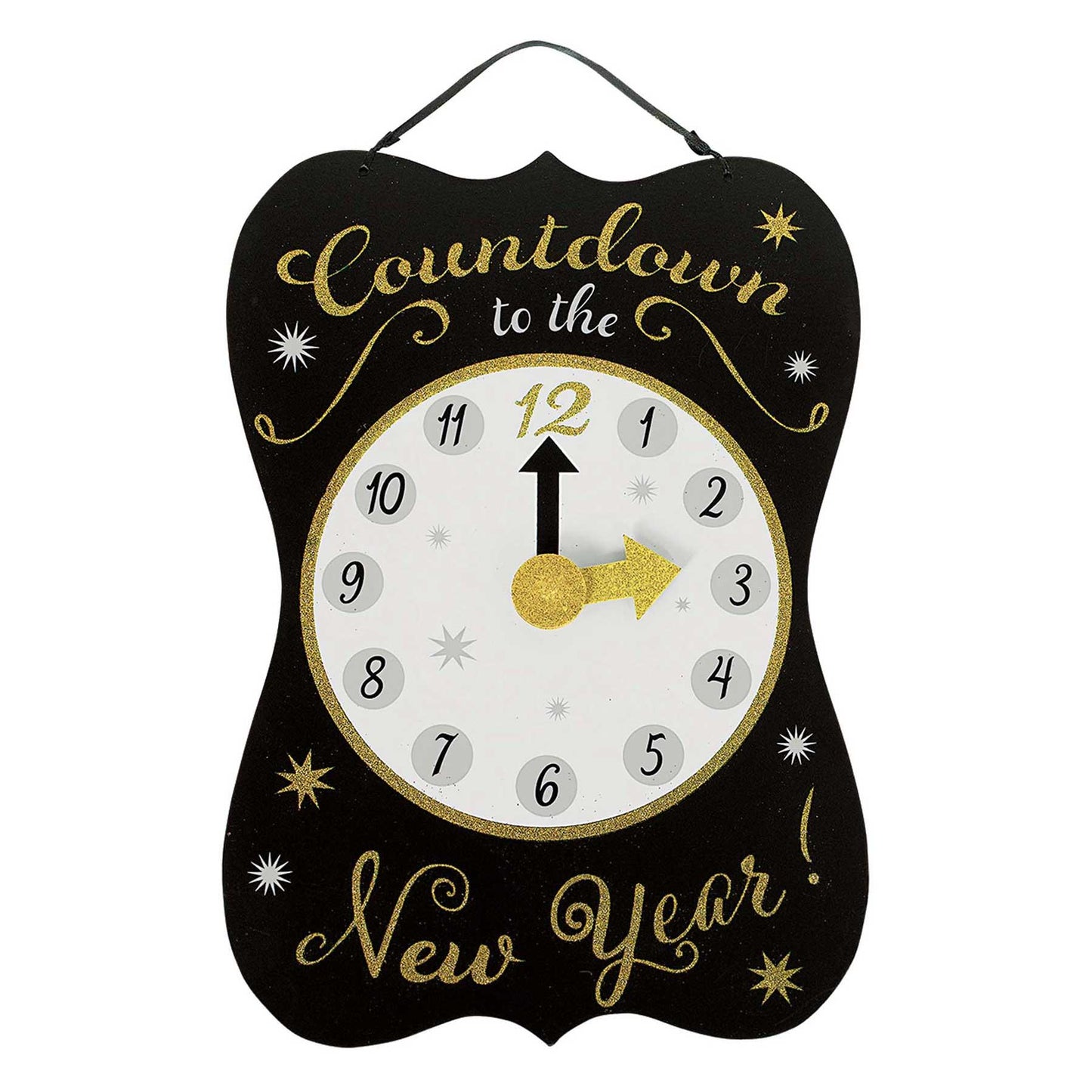 New Year Countdown Glitter Sign 15in Decorations - Party Centre