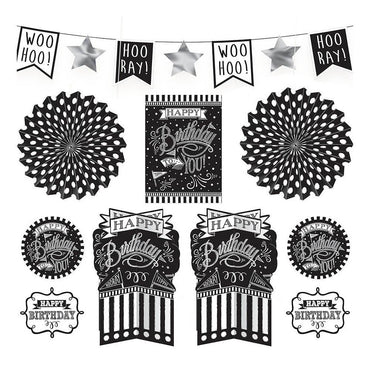 Room decoration set for Christmas black and white color