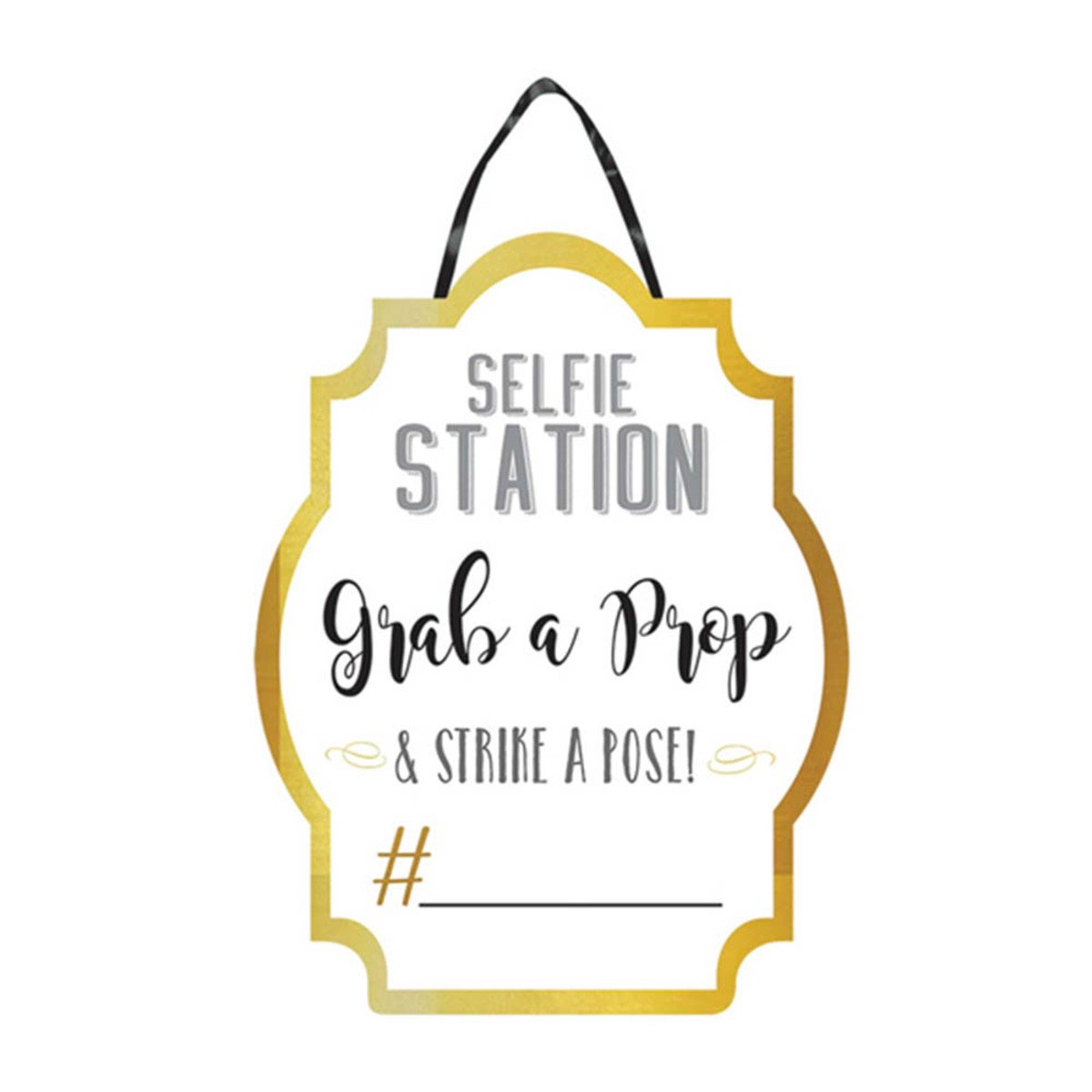 photo booth selfie station hanging sign