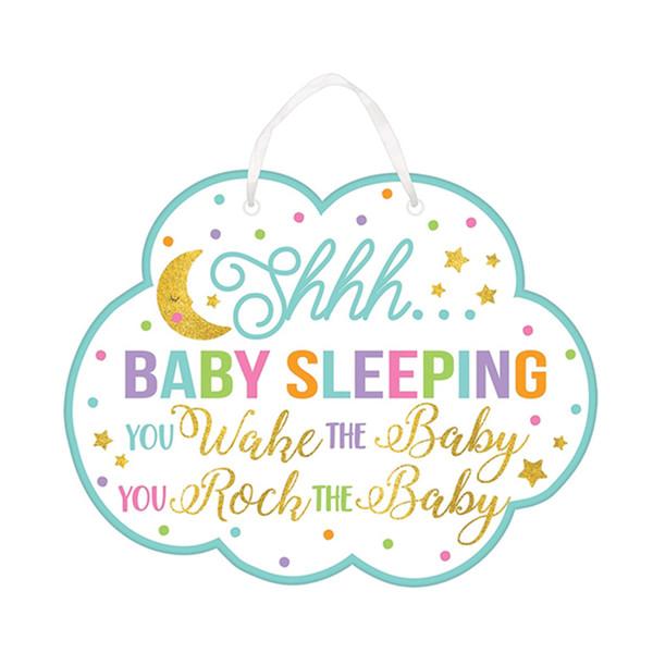 dont wake the baby hanging sign