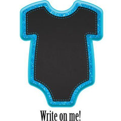 baby boy blue bodysuit glitter easel