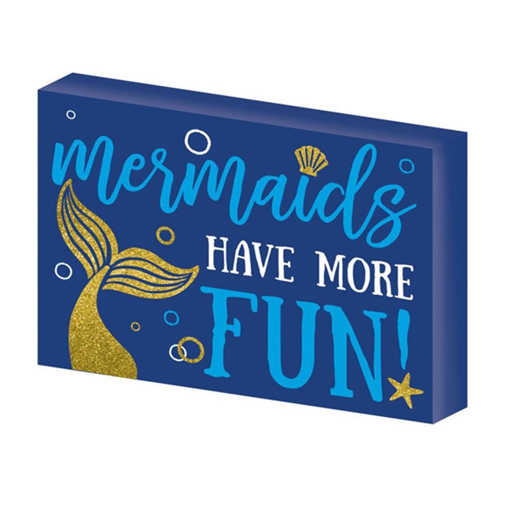 mermaid standing plaque with glitter