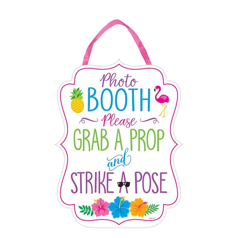 summer photo booth sign cardboard w hanger