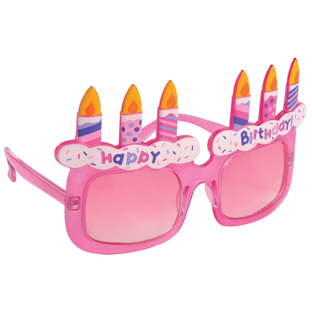 نظارات عيد ميلاد بشكل كيكة وعدسات وردية