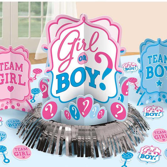 مجموعة زينة الطاولة لحفلة بيبي شور | Girl Or Boy? Table Decorating Kit