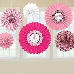 sweet safari girl paper fan decoration 6pcs