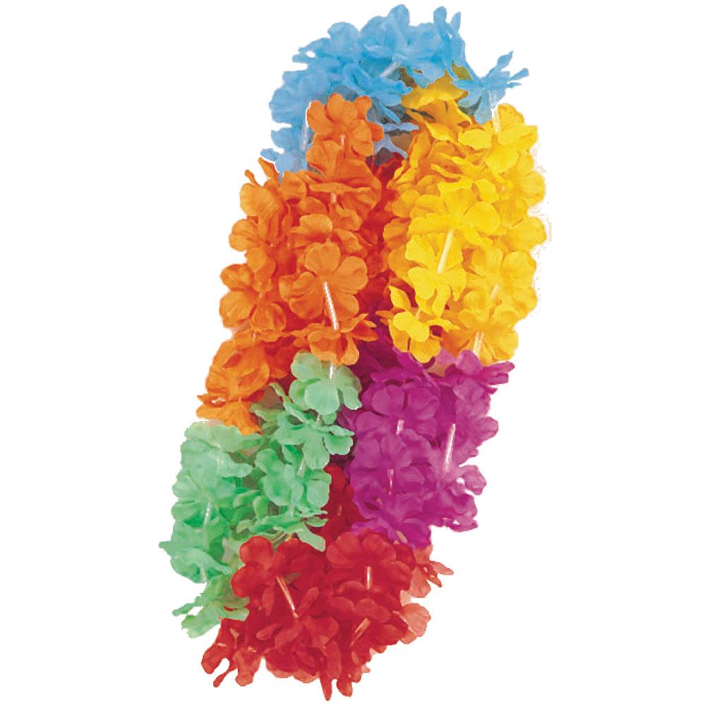 tropical flowers polyester leis