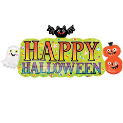 happy halloween banner supershape balloon 91x40cm idtjx