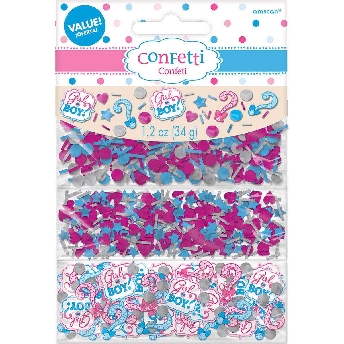 girl or boy paper and foil confetti 1 2oz