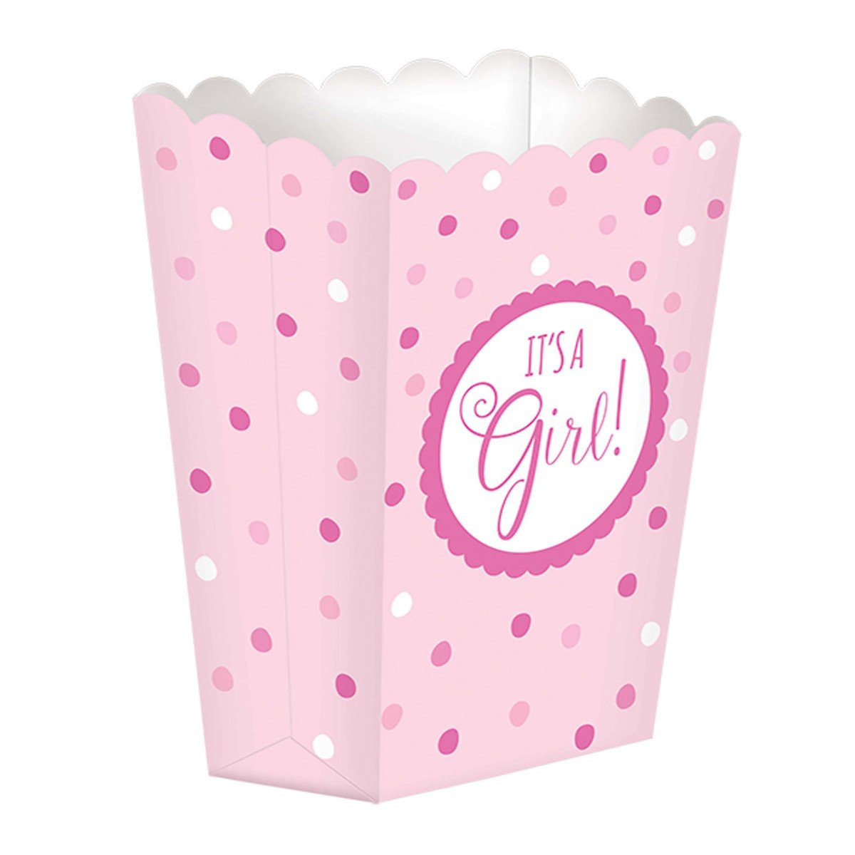 Baby Shower Pink Paper Popcorn Boxes 20pcs